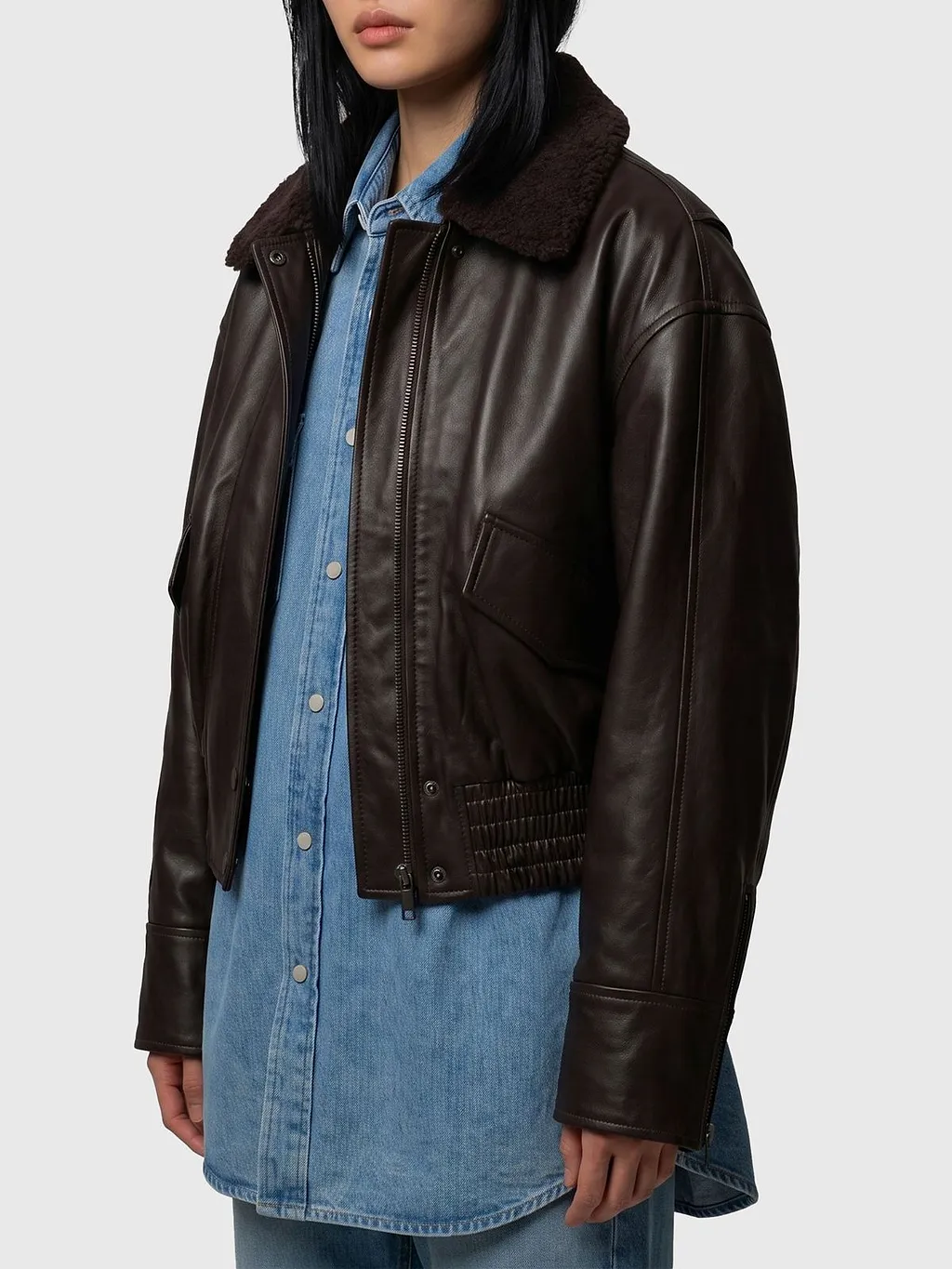 Iolaila Lane Shearling-Collar Jacket