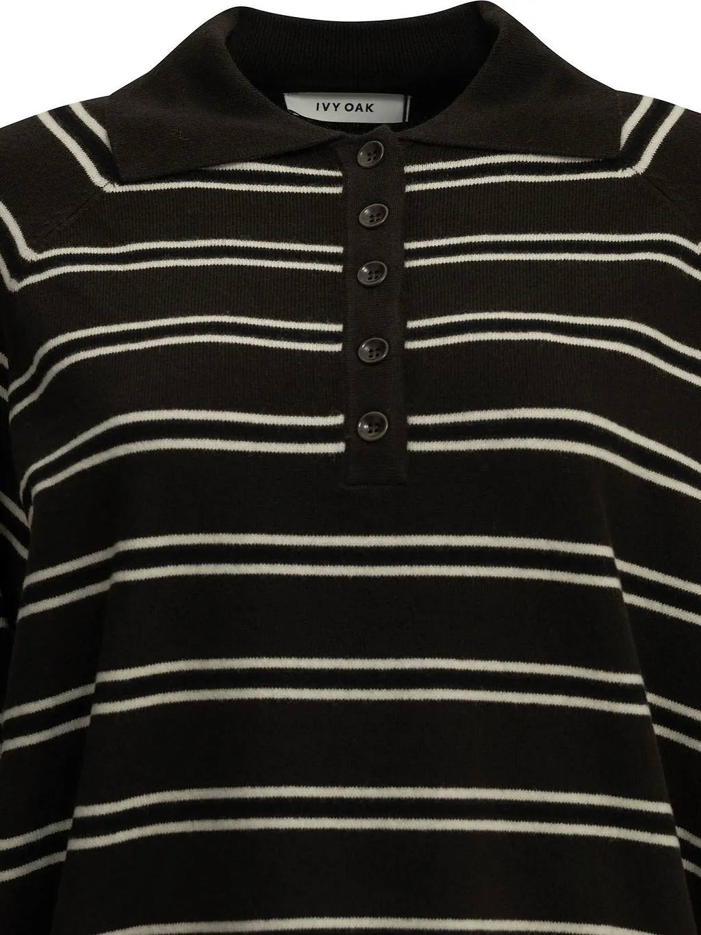 Striped Polo Knitted Top