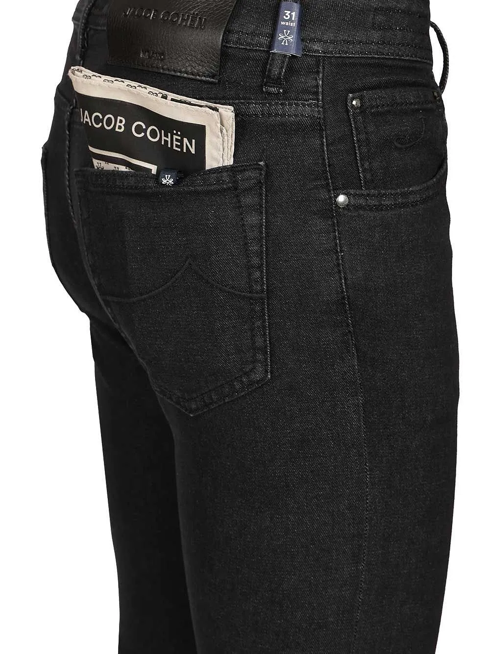 Jacob Cohen Logo Patch Slim Fit Jeans