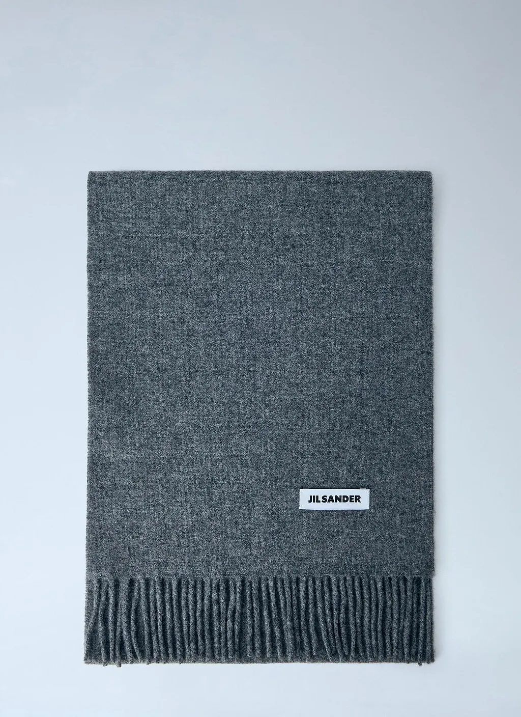 Jil Sander Fringed Logo-Patch Scarf