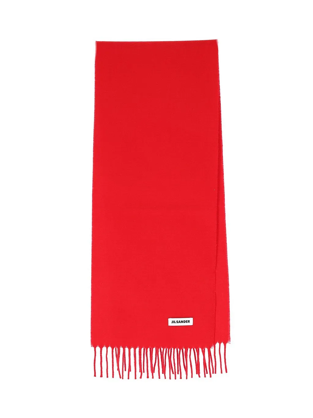 Jil Sander Fringed Logo Scarf