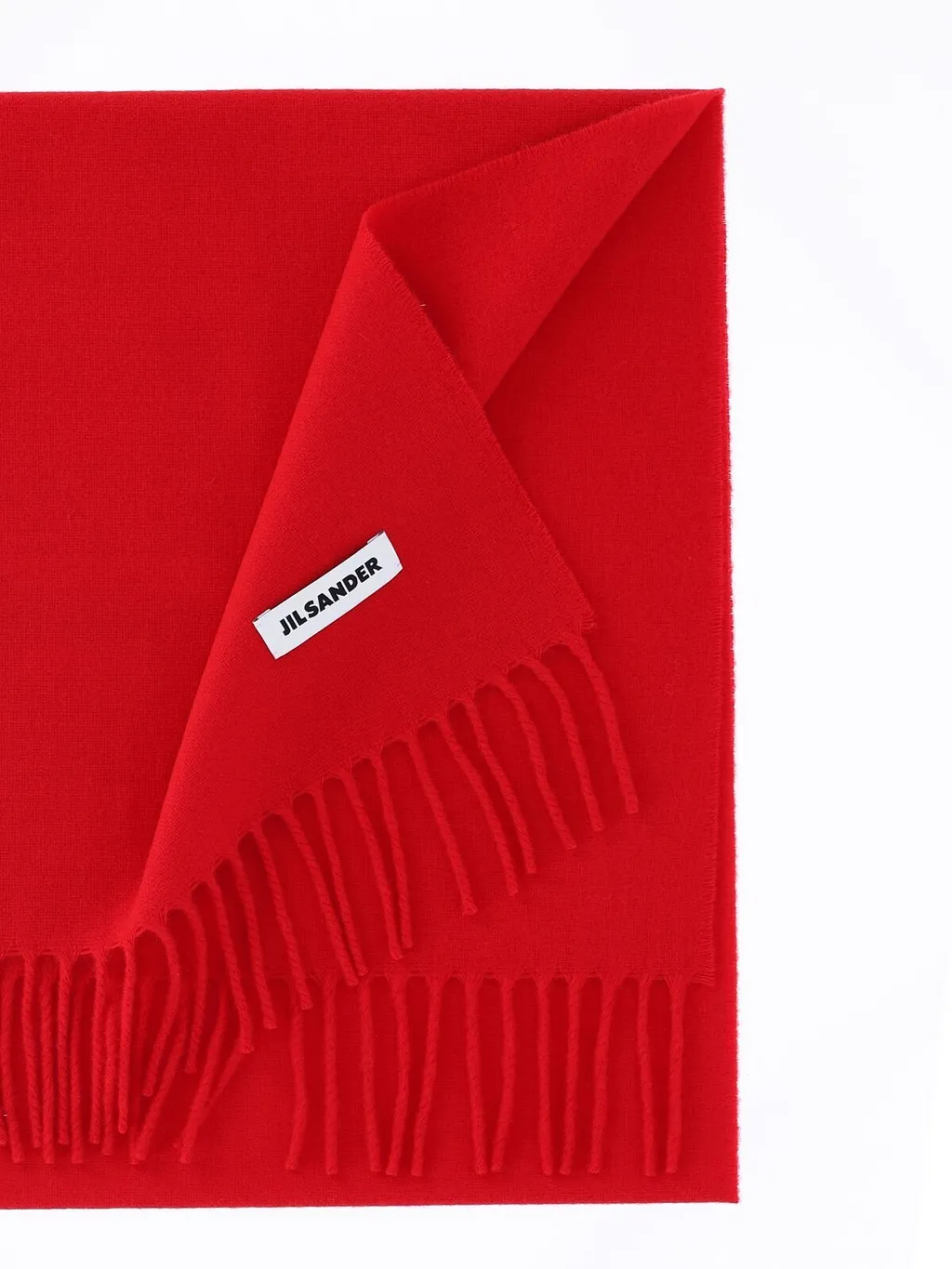 Jil Sander Fringed Logo Scarf