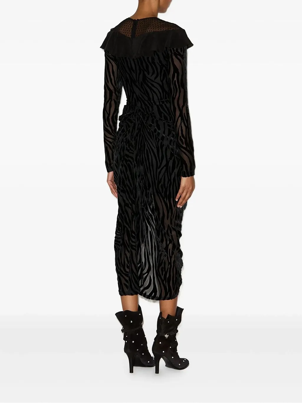 Isabel Marant Zebra Sheer Asymmetric Dress