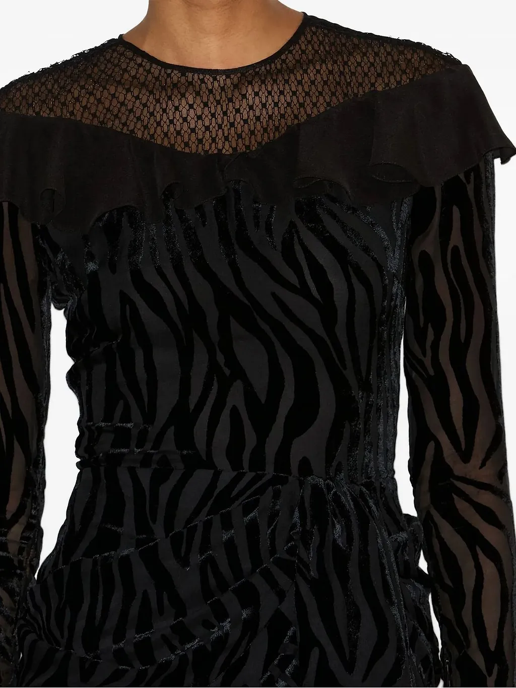 Isabel Marant Zebra Sheer Asymmetric Dress