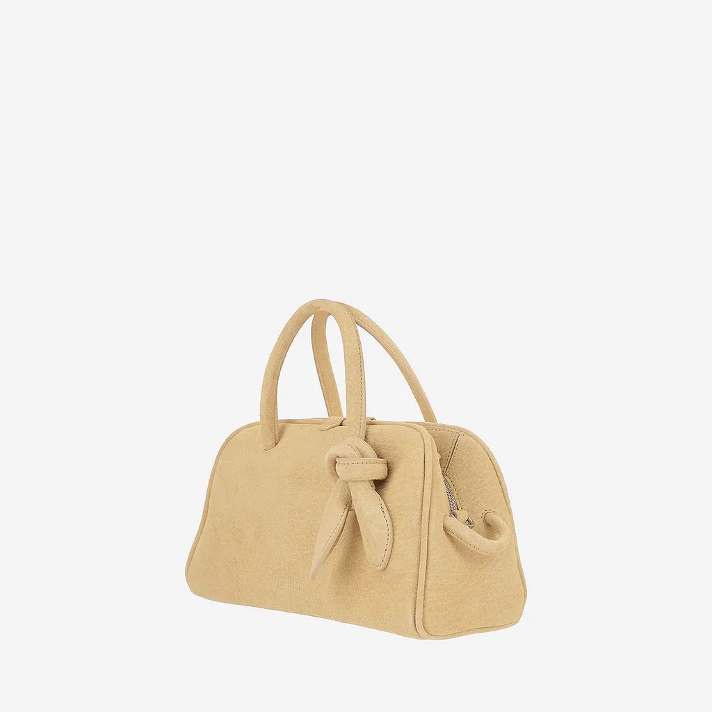 Jacquemus Knotted Handle Suede Shoulder Bag