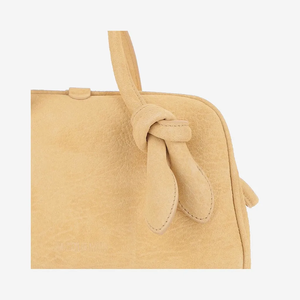 Jacquemus Knotted Handle Suede Shoulder Bag