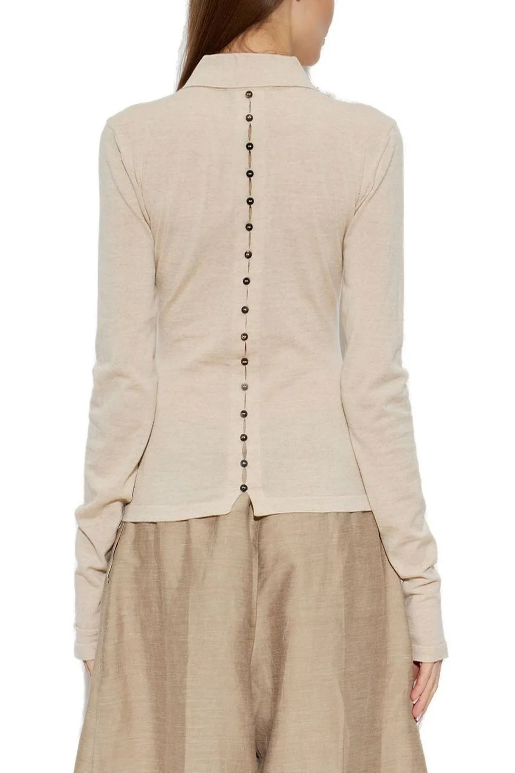 Jacquemus Knitted Long-Sleeved Polo Shirt