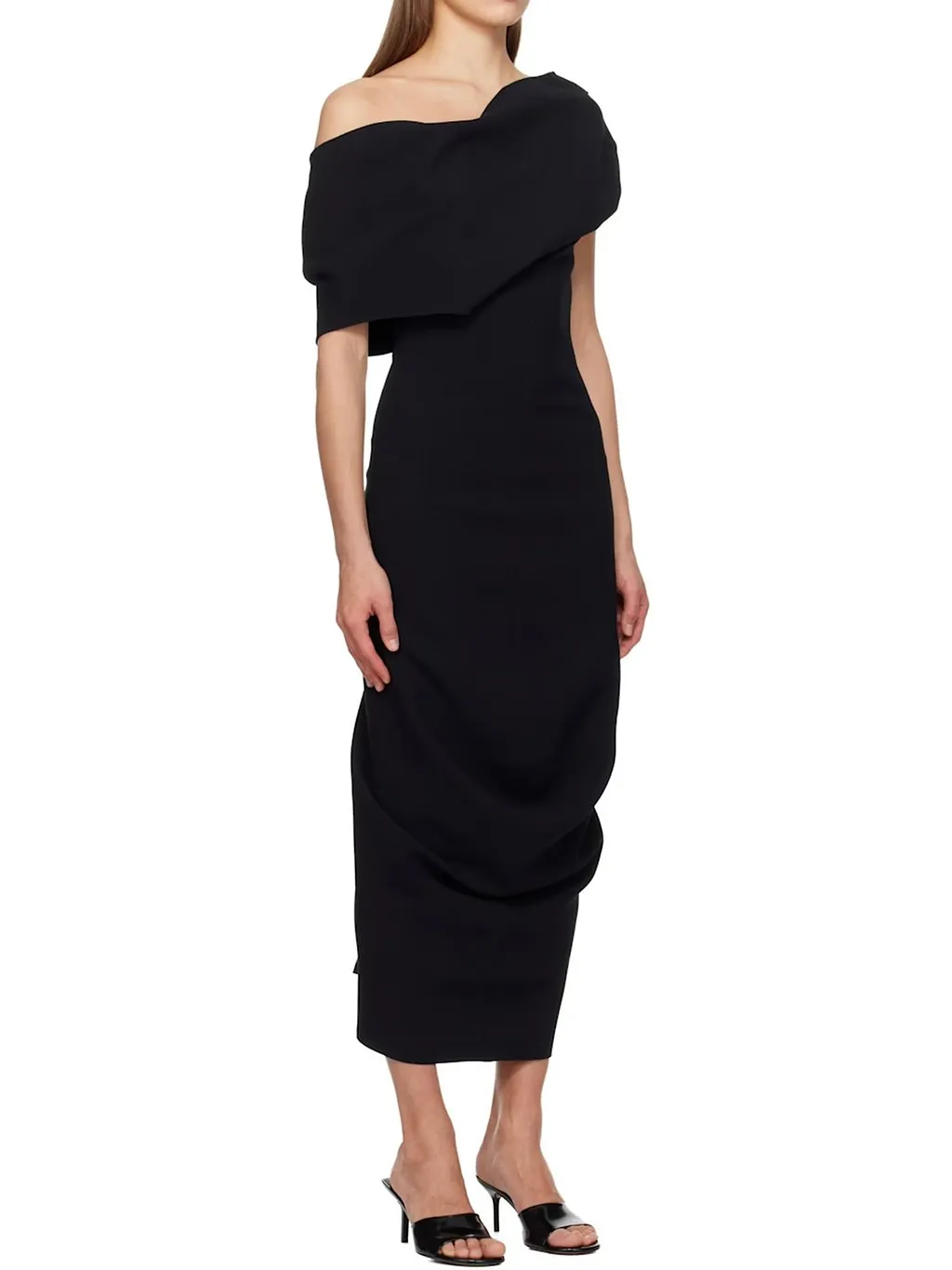 Jacquemus La Robe Pesce One-Shoulder Midi Dress