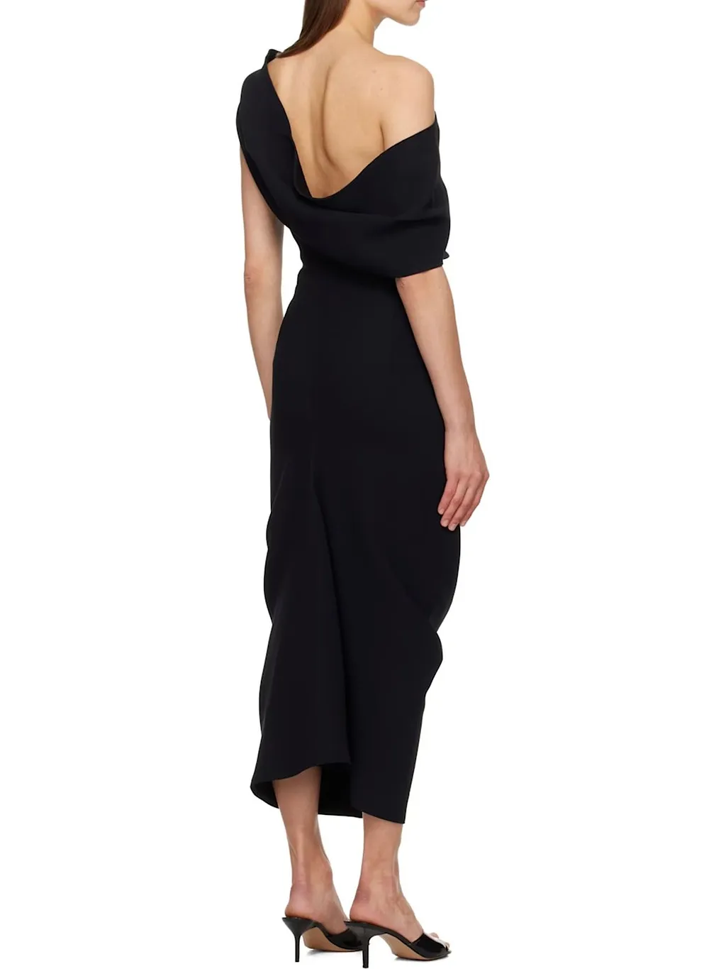 Jacquemus La Robe Pesce One-Shoulder Midi Dress