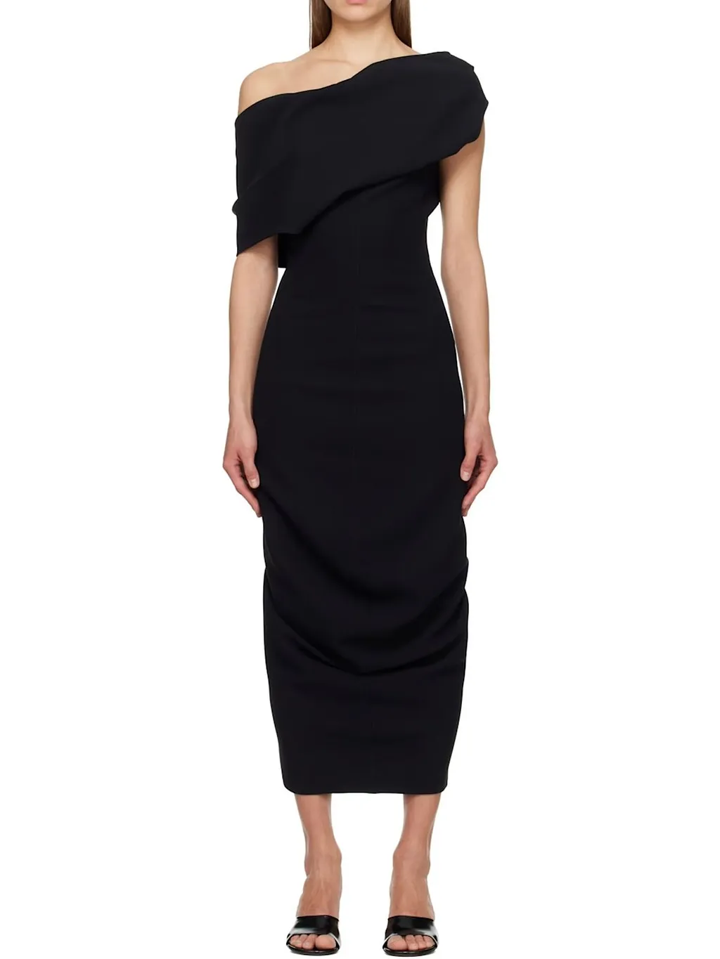 Jacquemus La Robe Pesce One-Shoulder Midi Dress