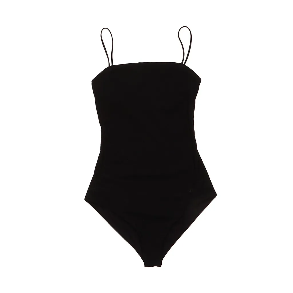 Jil Sander Logo-Embroidered Square Neck Swimsuit