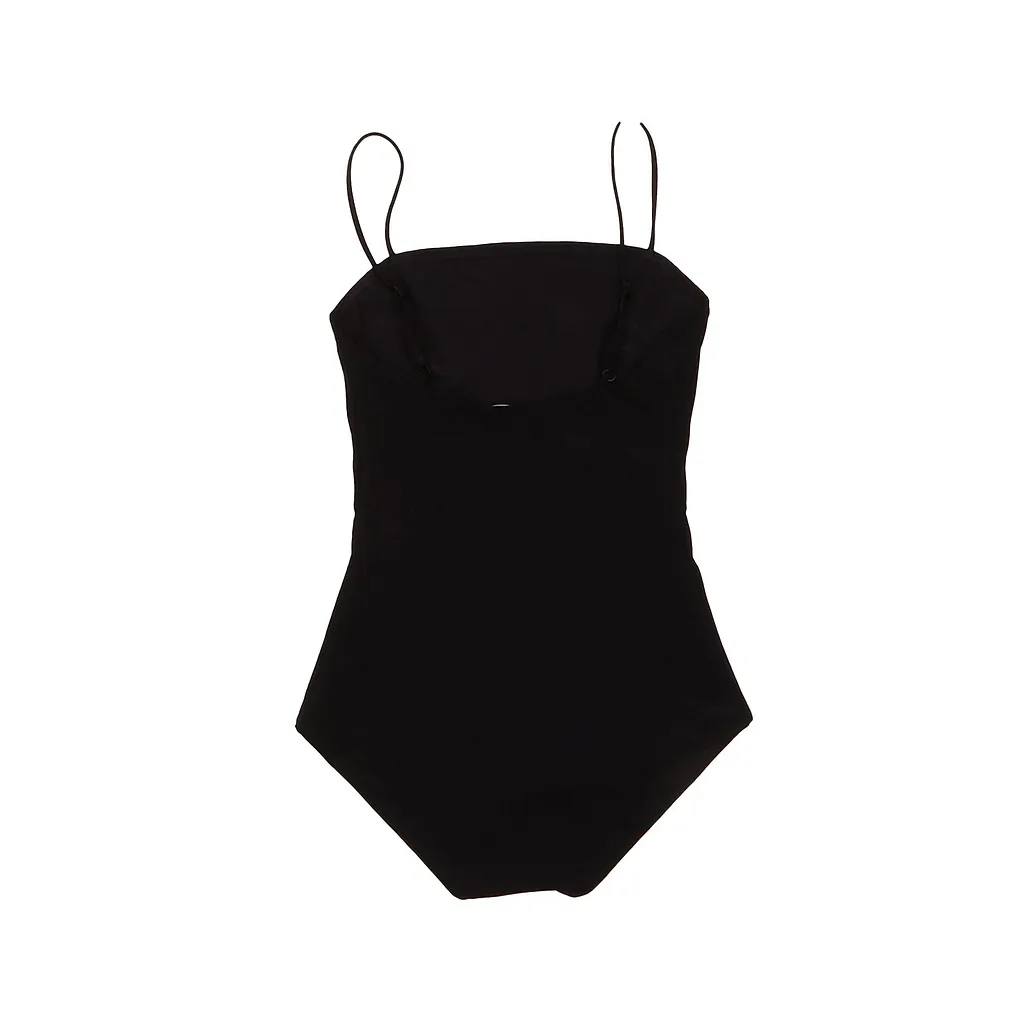 Jil Sander Logo-Embroidered Square Neck Swimsuit