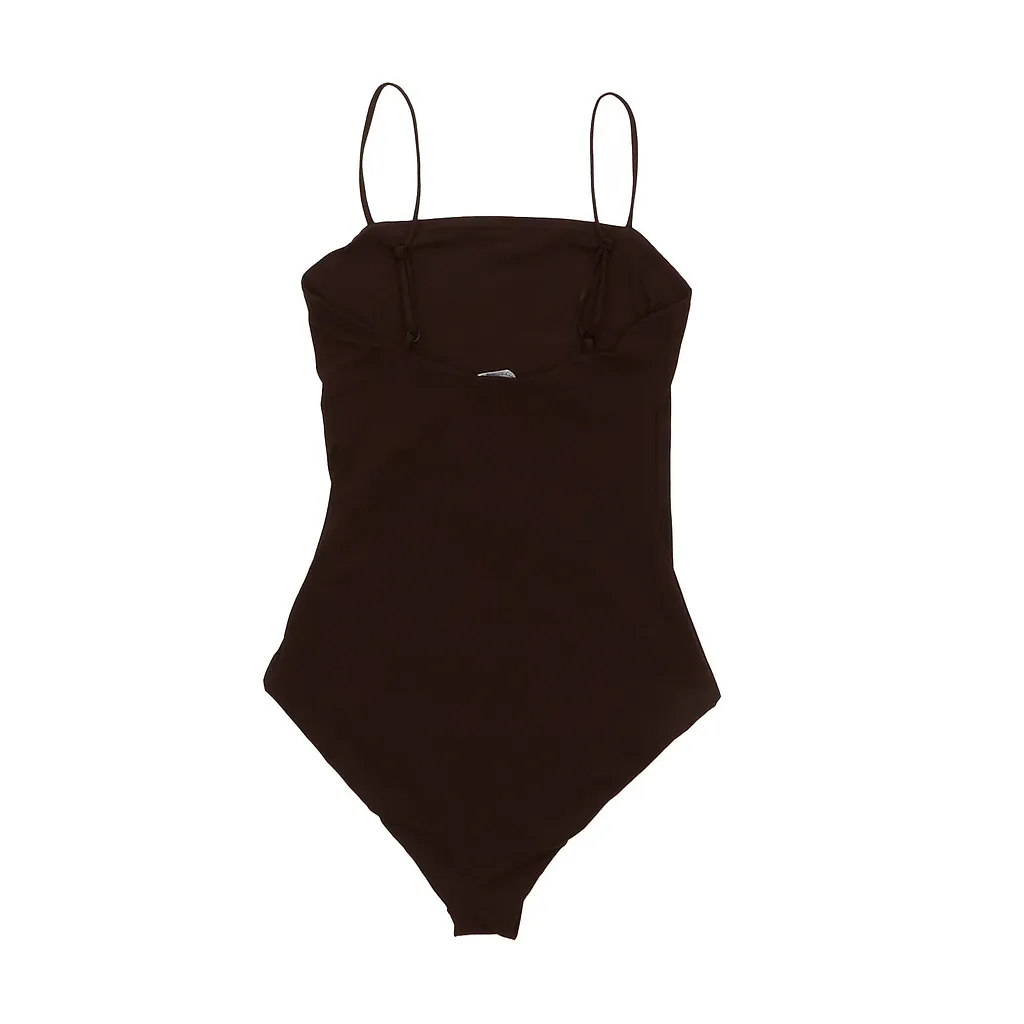 Jil Sander Logo-Embroidered Square Neck Swimsuit