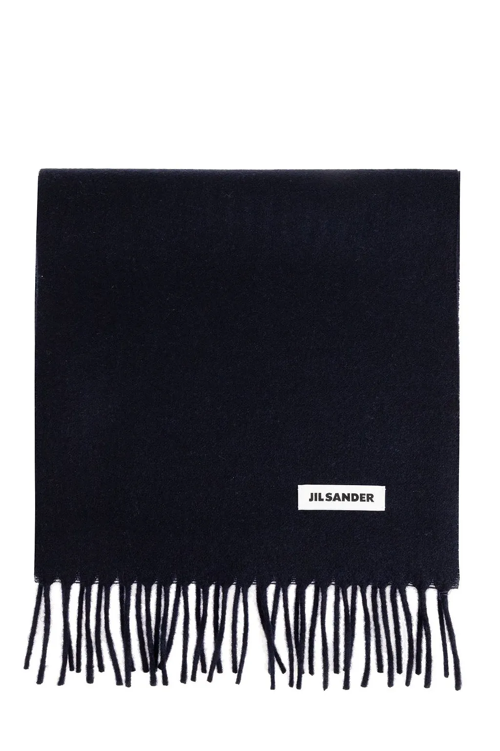 Jil Sander Logo Fringed Scarf