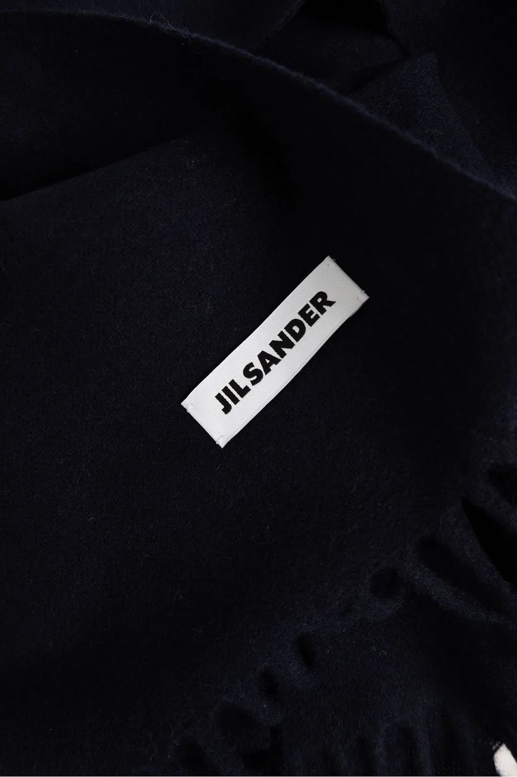 Jil Sander Logo Fringed Scarf