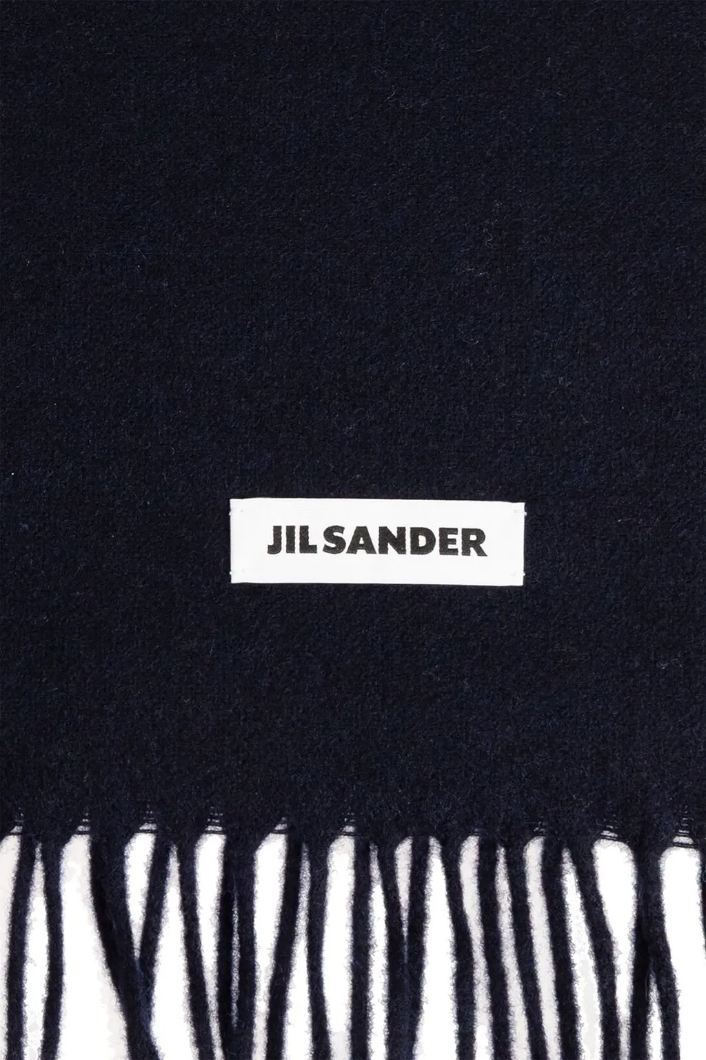 Jil Sander Logo Fringed Scarf
