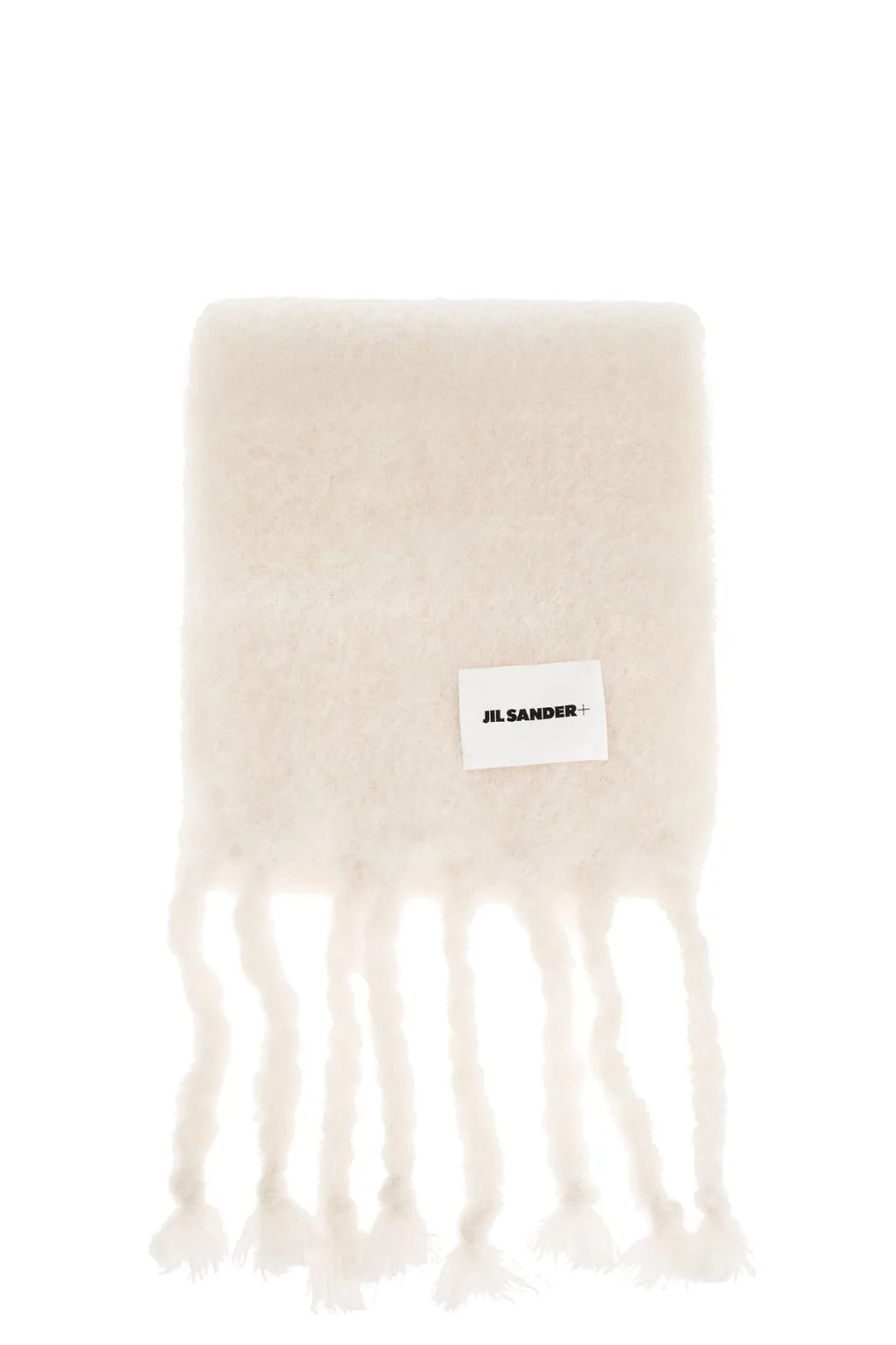 Jil Sander+ Logo Patch Fringe-Detailed Scarf