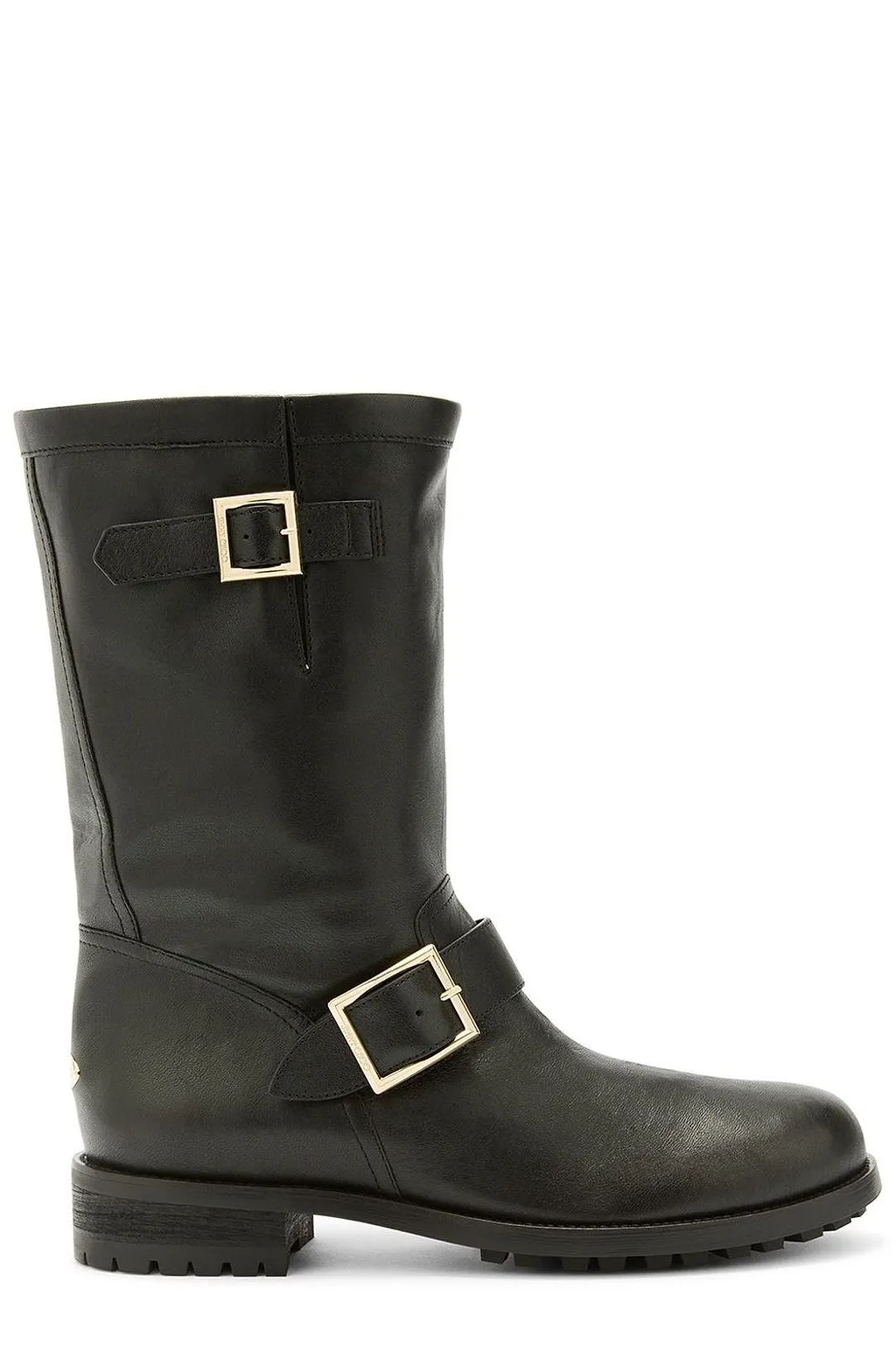 Jimmy Choo Biker Mid Buckled Ankle Boots