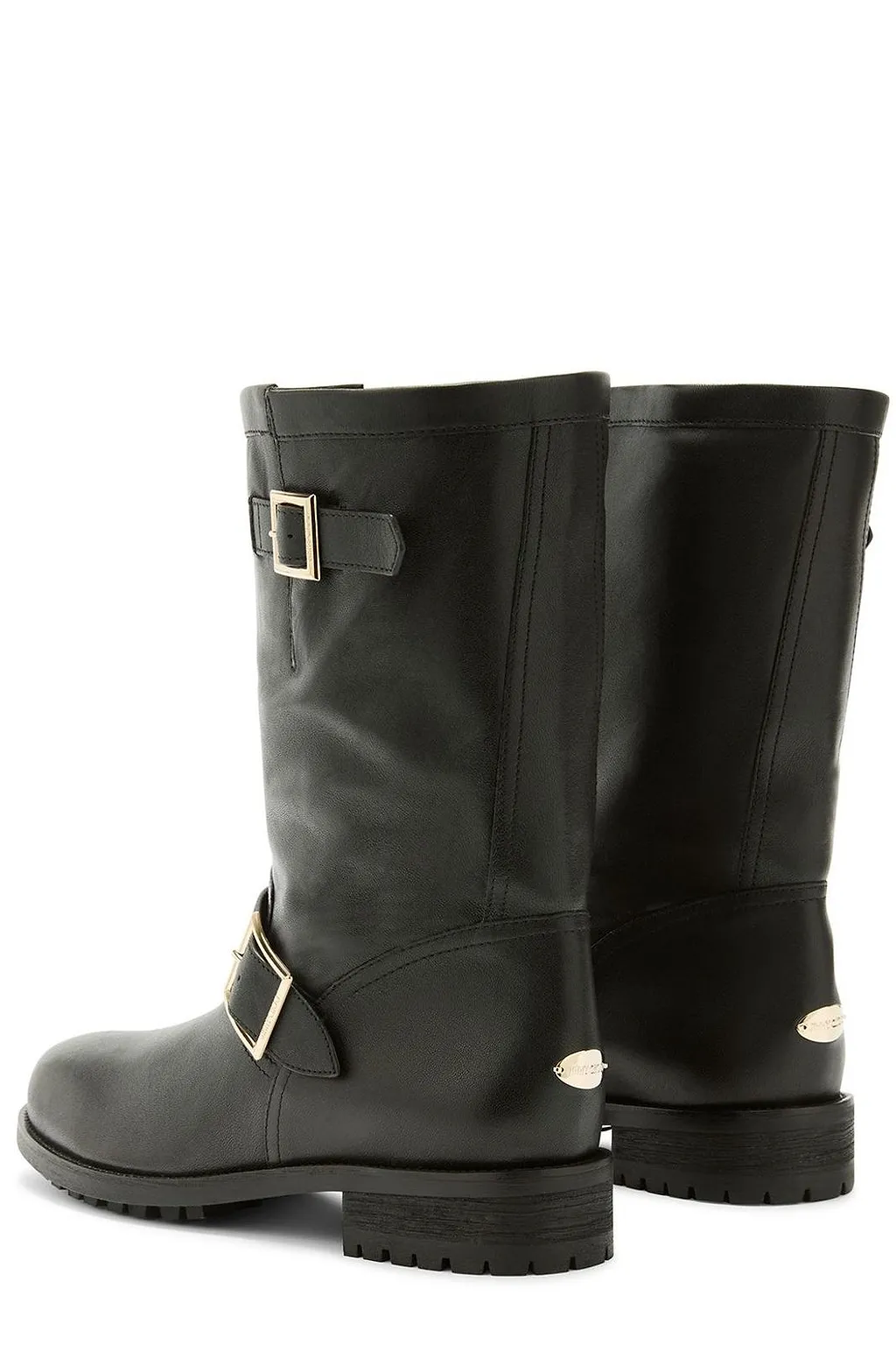 Jimmy Choo Biker Mid Buckled Ankle Boots