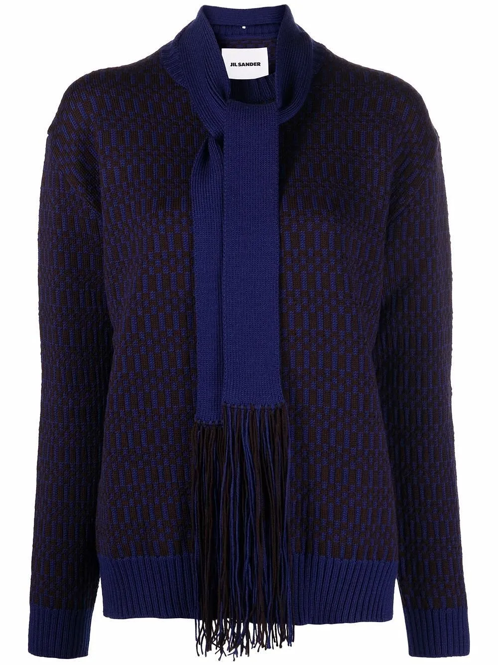 Jil Sander Scarf Embellished Knitted Jumper