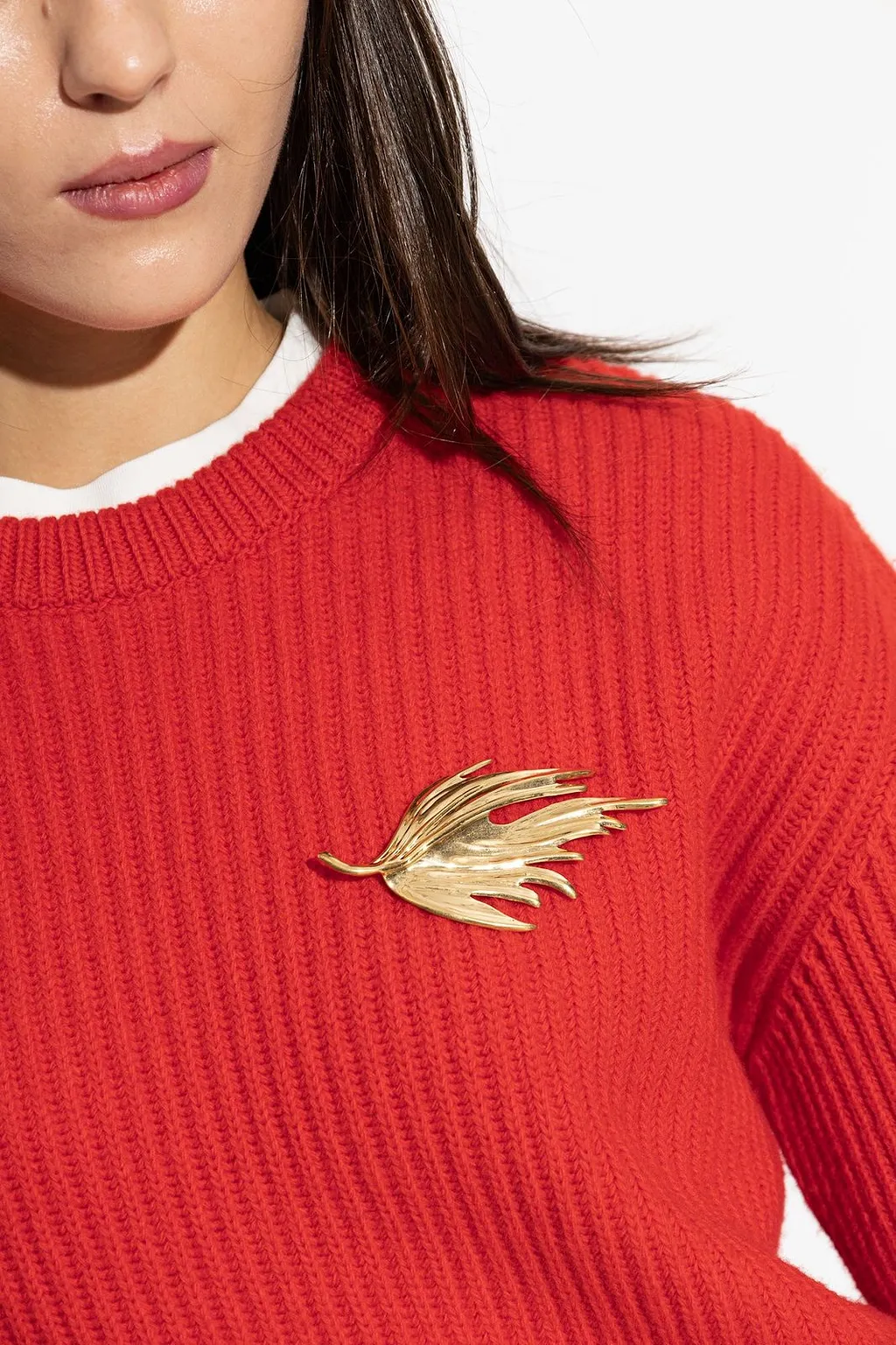 Sculpted Leaf Brooch