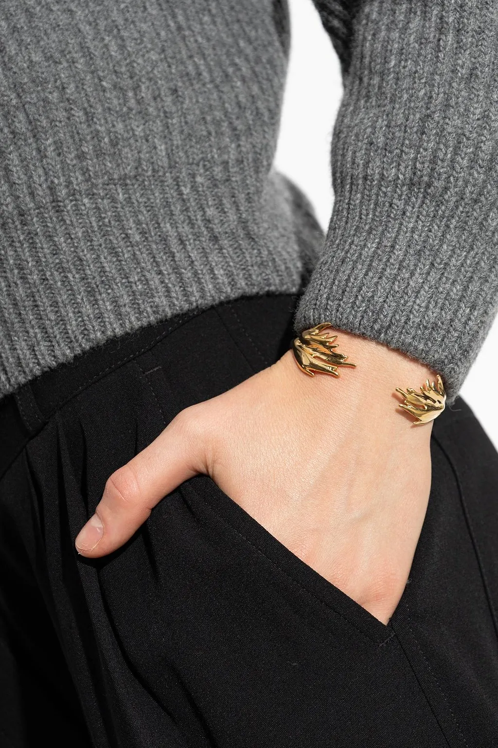 Jil Sander Sculpted Open Cuff Bracelet