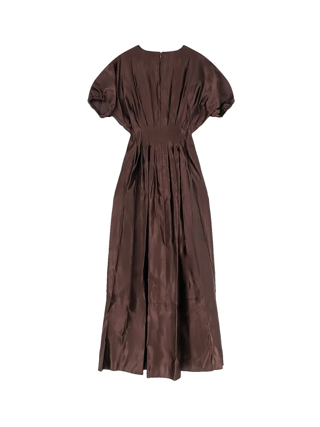 Joseph Pleated Puff-Sleeve Dress