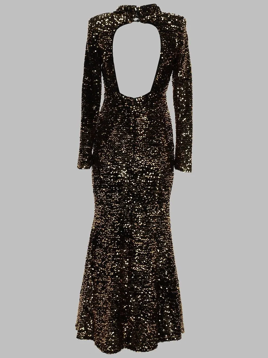 Joseph Sequin Open-Back Dress