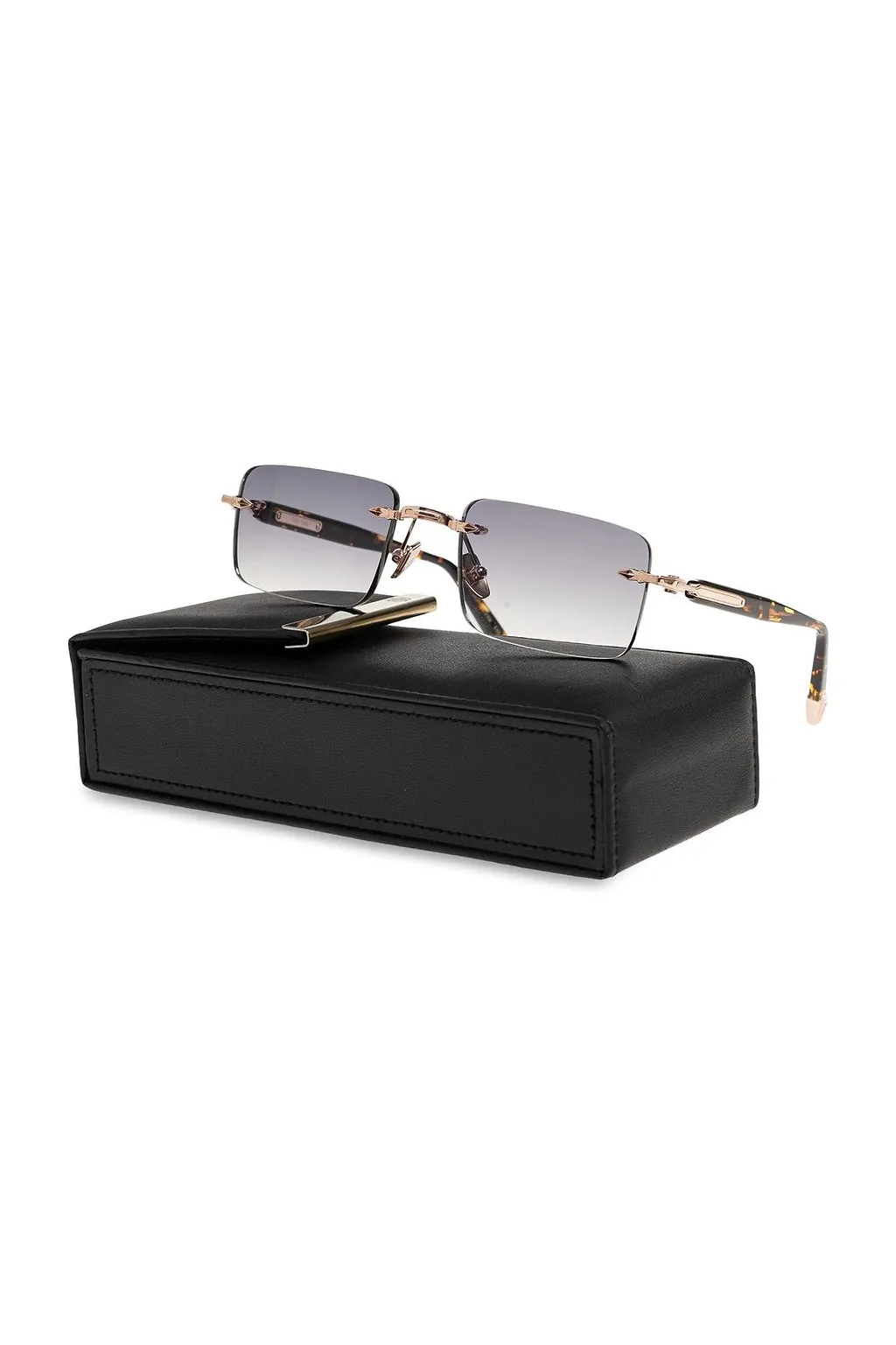 John Dalia Rimless Rectangular Sunglasses