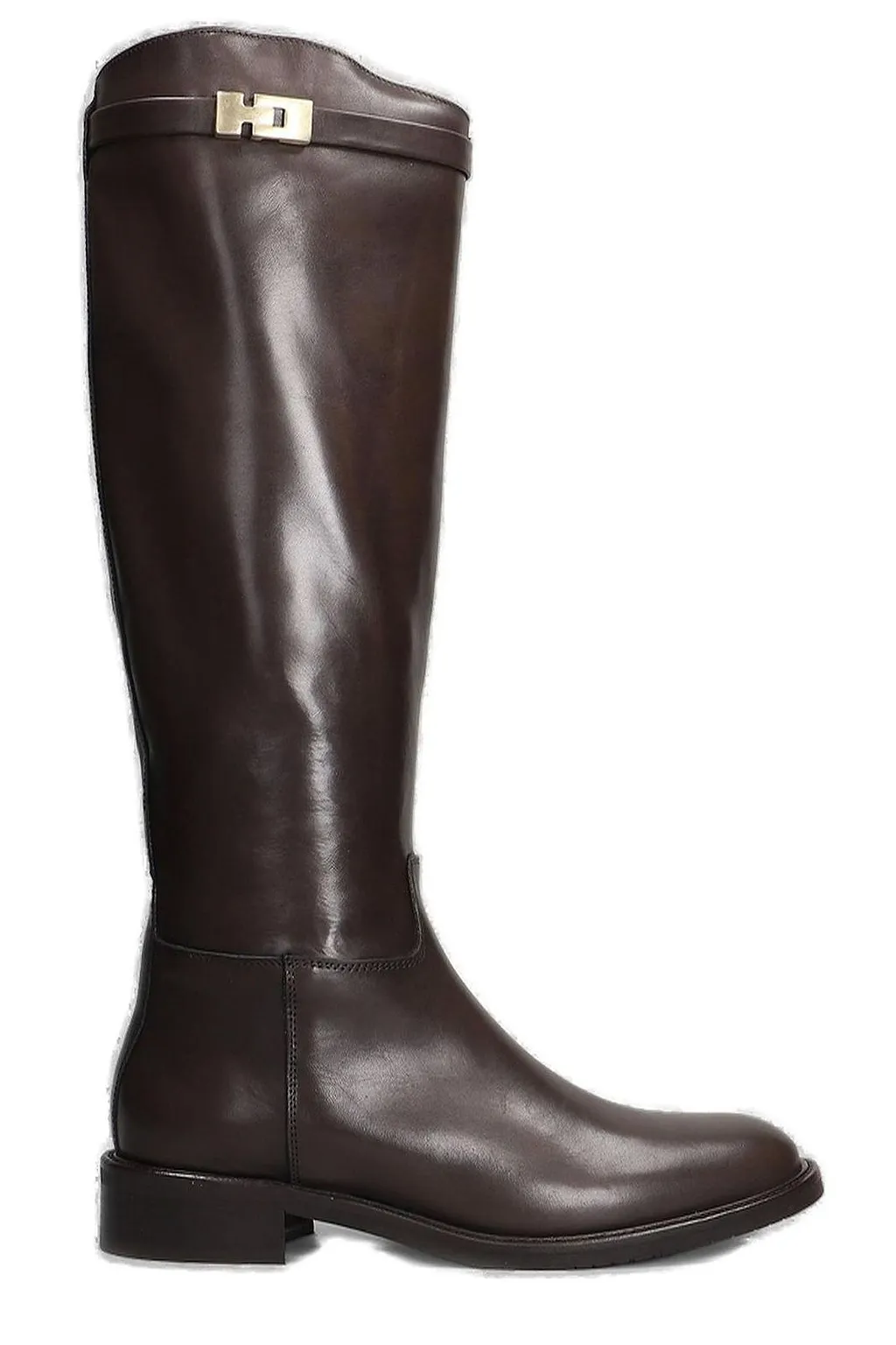 Julie Dee Almond Toe Knee-High Boots