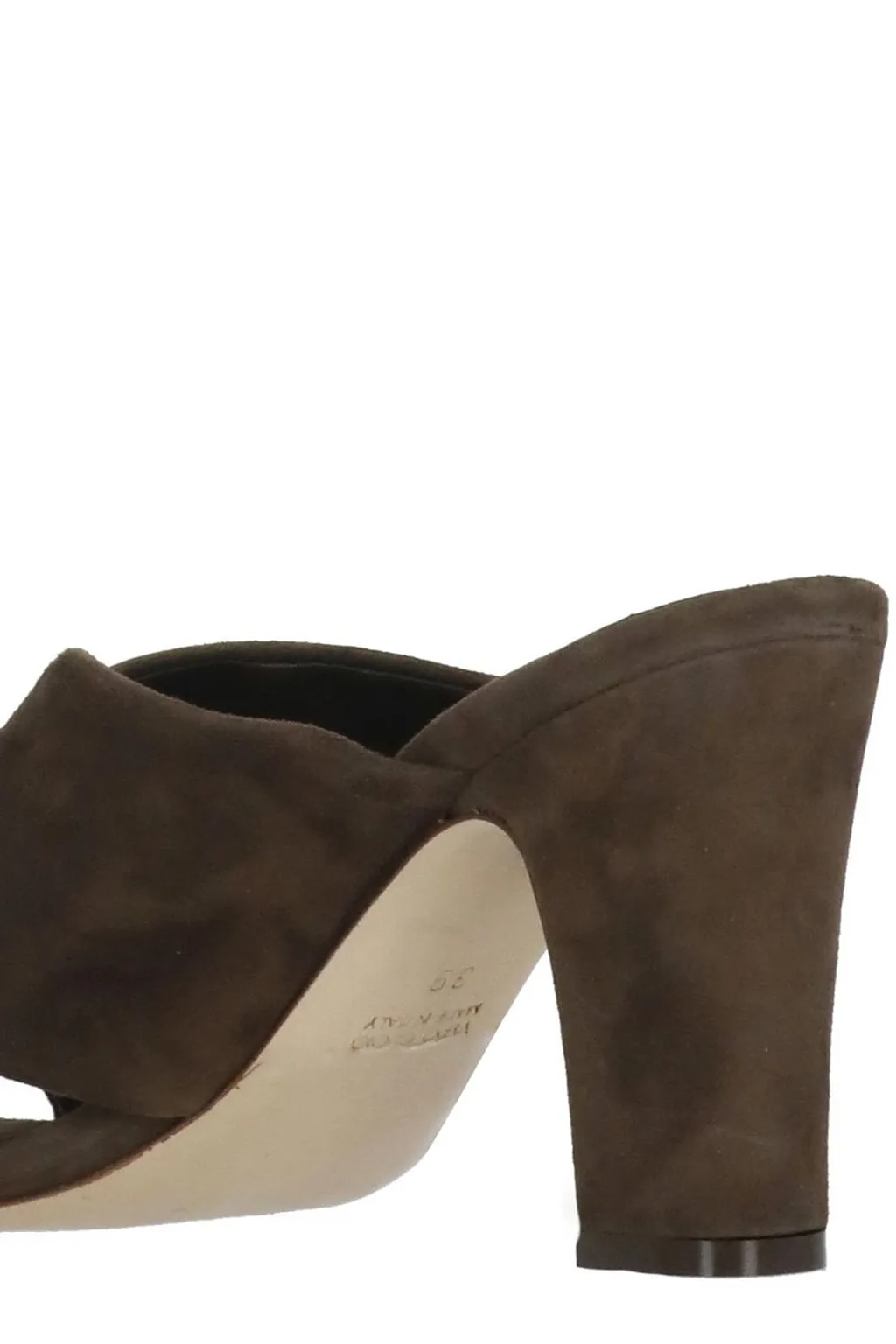 Julie Dee Cross-Strap Heeled Sandals