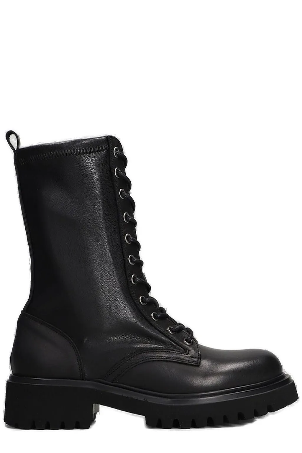 Julie Dee Round Toe Lace-Up Combat Boots
