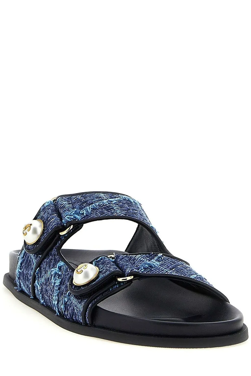 Jimmy Choo Fayence Dual-Band Flat Sandals