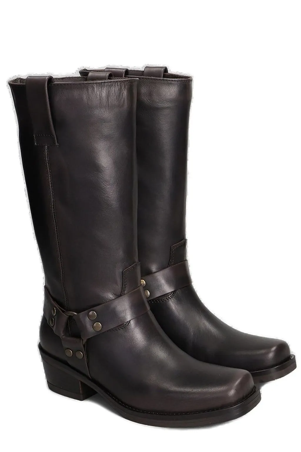 Julie Dee Square Toe Biker Boots