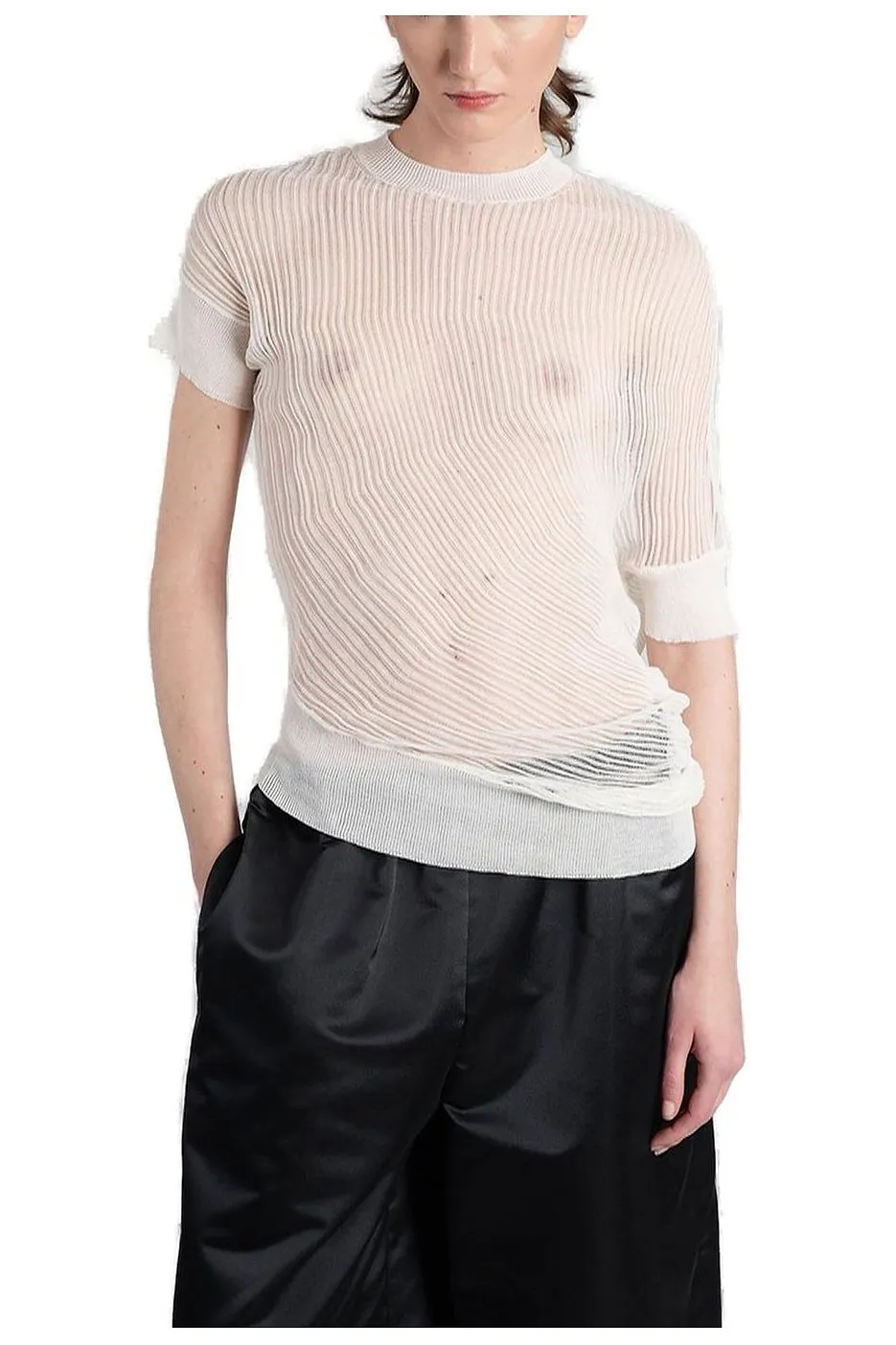 Junya Watanabe Asymmetric Mesh T-Shirt