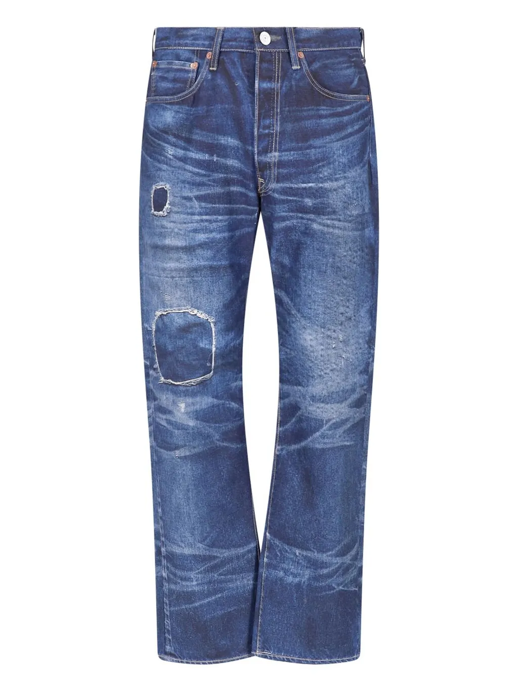 Junya Watanabe Distressed Straight Leg Jeans