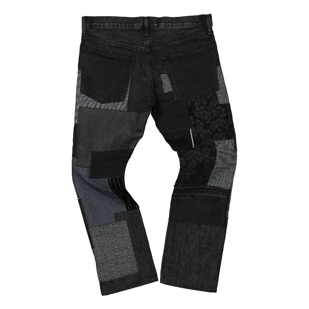 Patchwork Designed Straight Leg Jeans