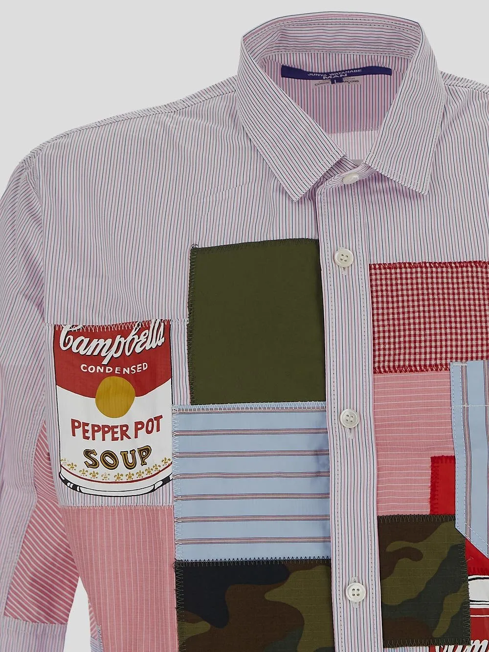 Junya Watanabe Man Patchwork Long-Sleeved Shirt