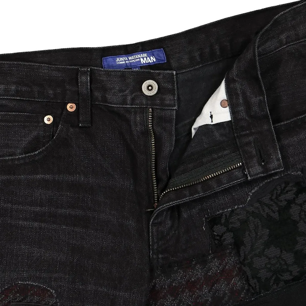 Patchwork Designed Straight Leg Jeans