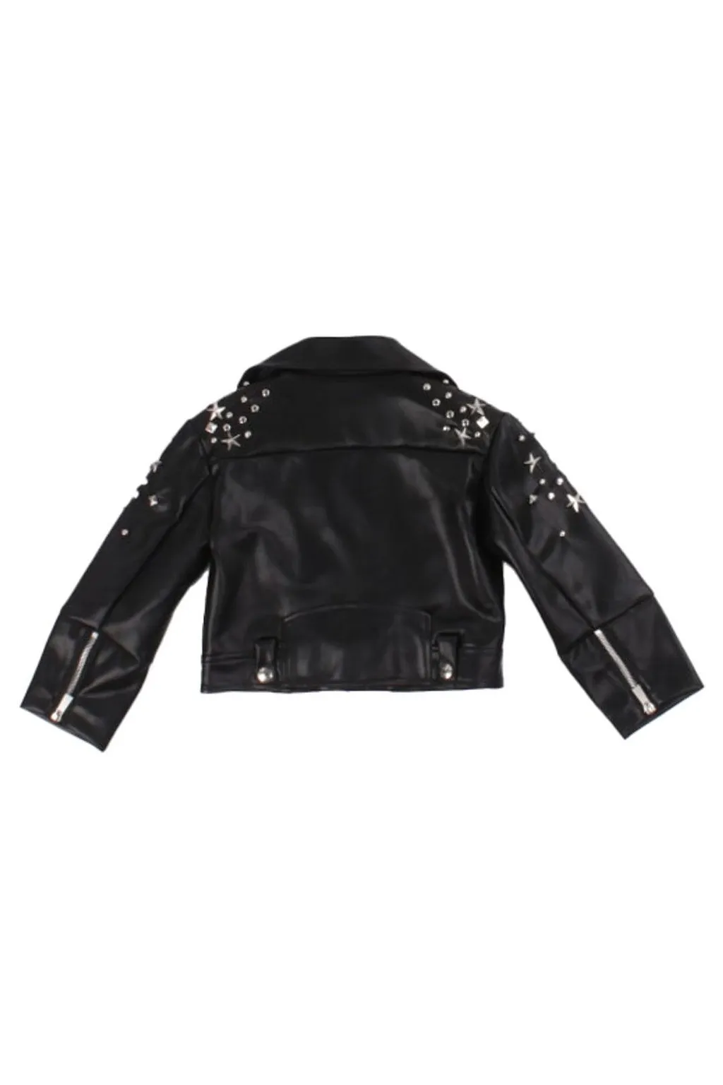 John Richmond Junior Star-Embellished Metallic Biker Jacket