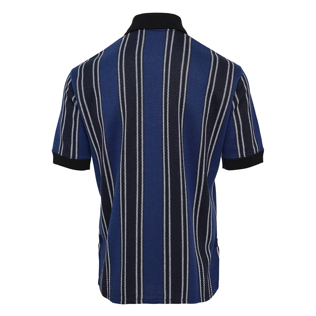 Man Striped Ribbed Polo Shirt