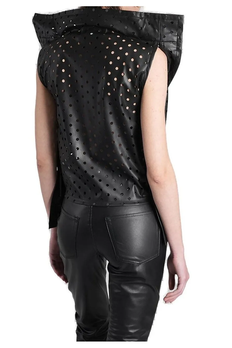Junya Watanabe Perforated Boat Neck Sleeveless Top