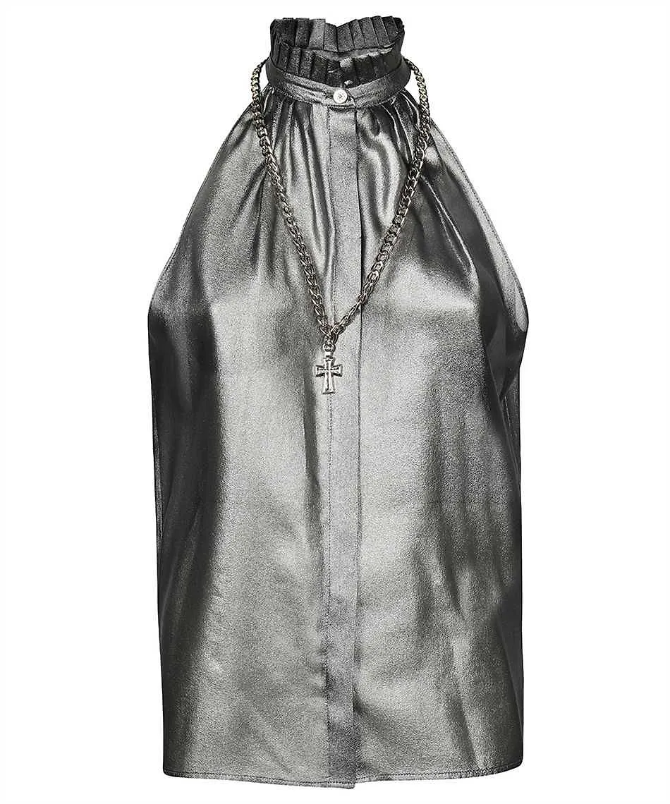 John Richmond Metallic Necklace Halter Top