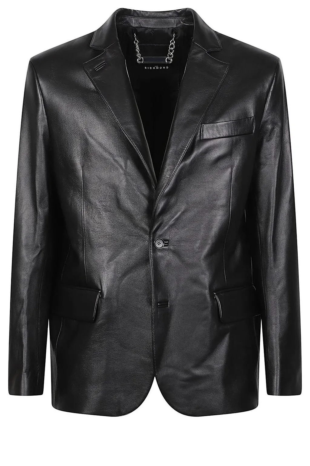John Richmond Single-Breasted Leather Jacket