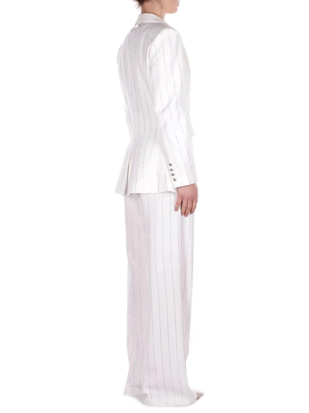John Richmond Stripe-Embellished Wide-Leg Trousers
