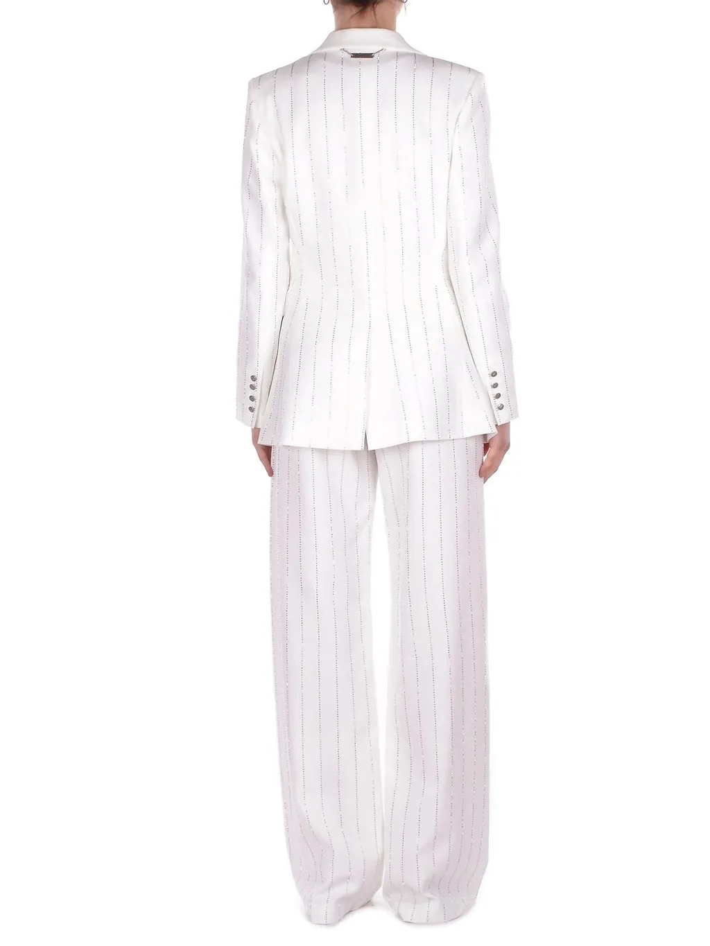 John Richmond Stripe-Embellished Wide-Leg Trousers