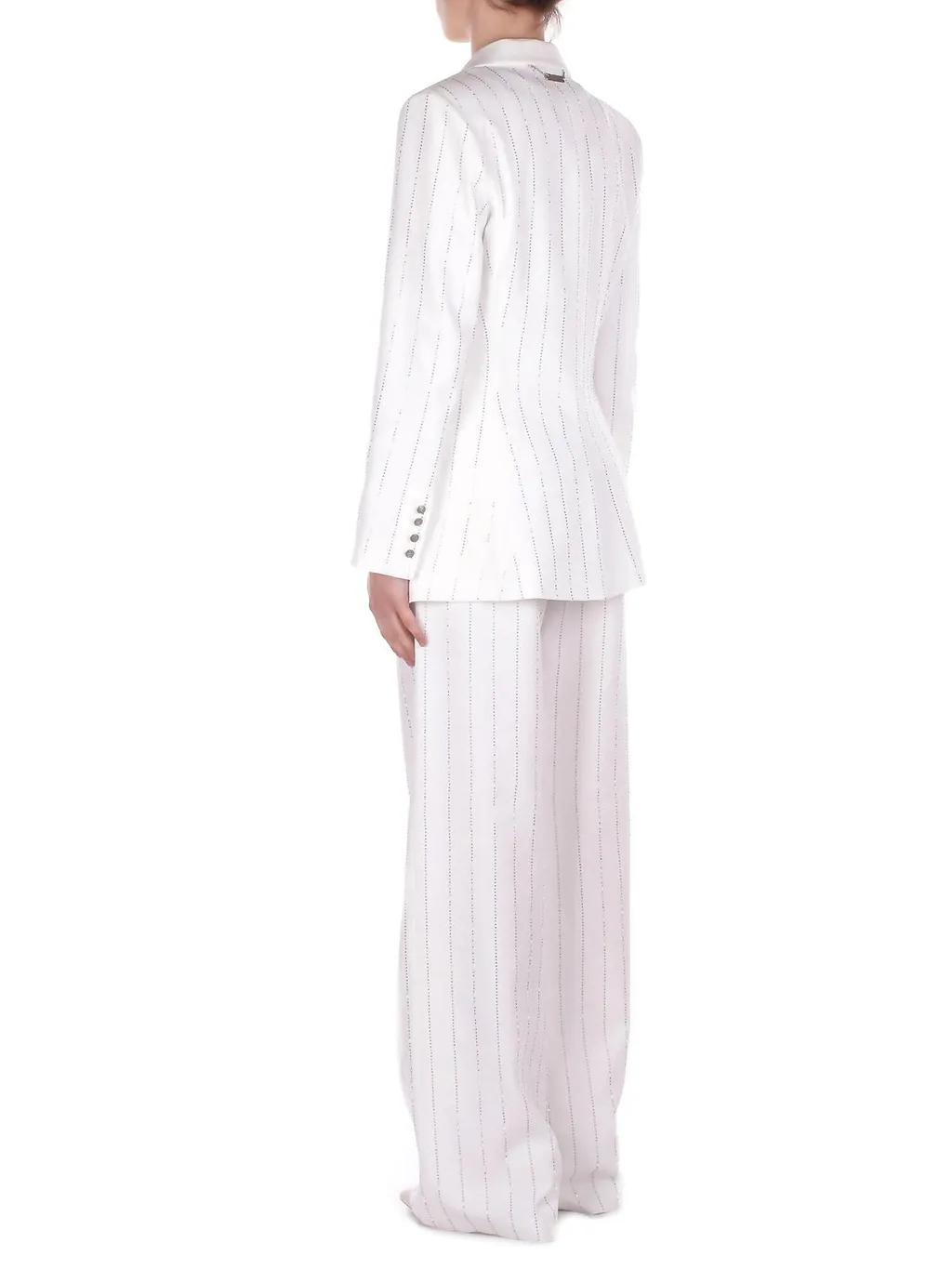 John Richmond Stripe-Embellished Wide-Leg Trousers