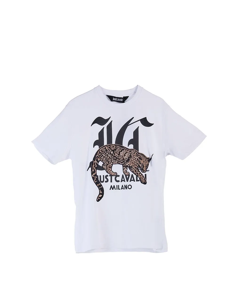 Just Cavalli Gothic Logo Leopard T-Shirt