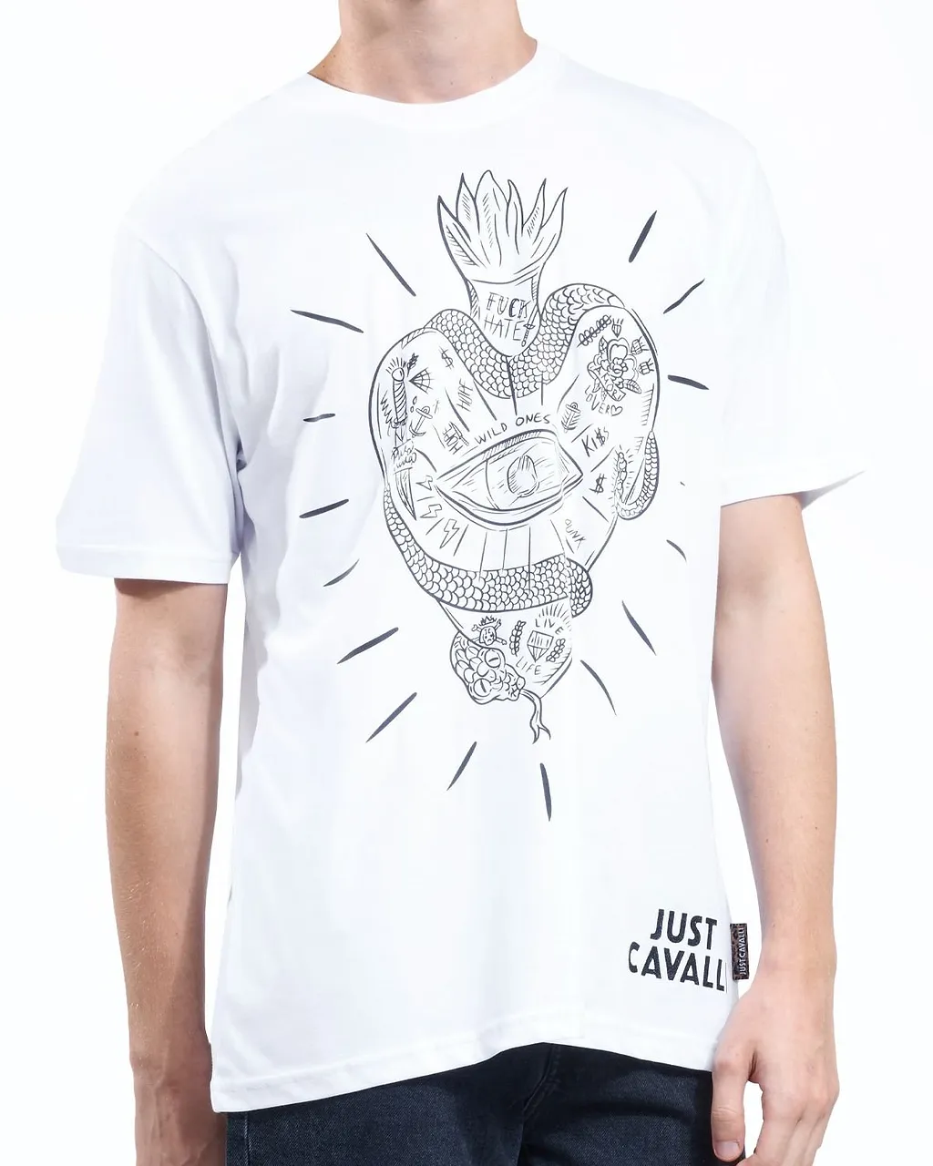 Just Cavalli Graphic Heart T-Shirt