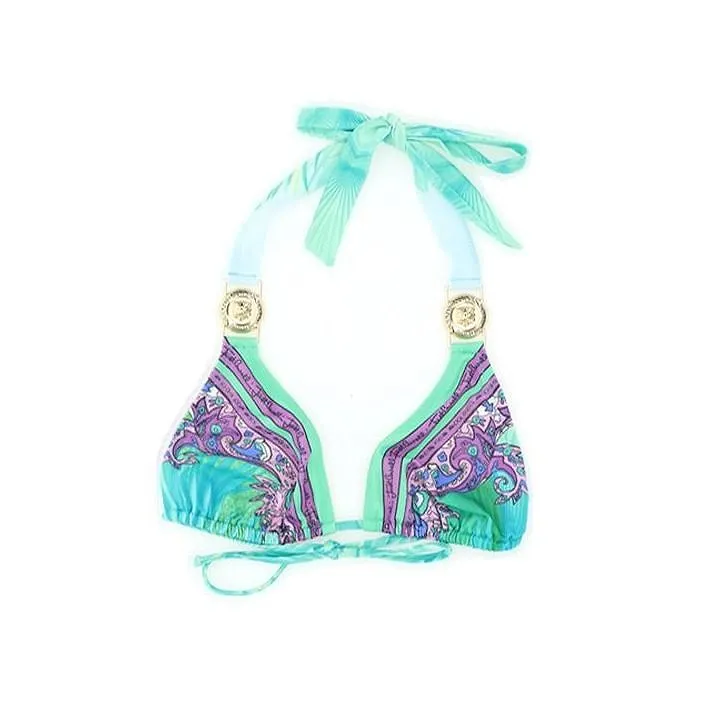 Just Cavalli Logo Engraved Bikini Top